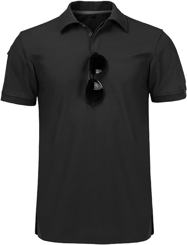 Mens Polo Shirts Quick-Dry Cool Short Sleeve Sports Casual Tennis Golf Shirt for Men