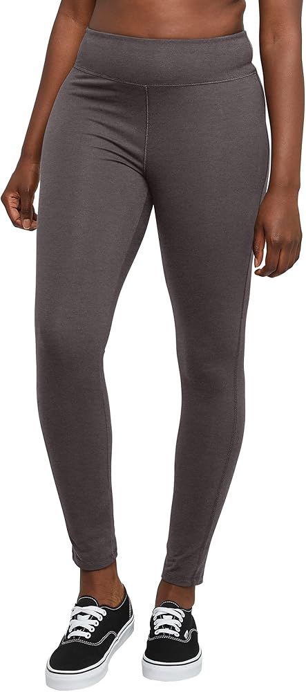 Hanes Women's Leggings, Ankle-Length Leggings for Women, Stretch Cotton-Spandex Leggings, High Waist, 27"