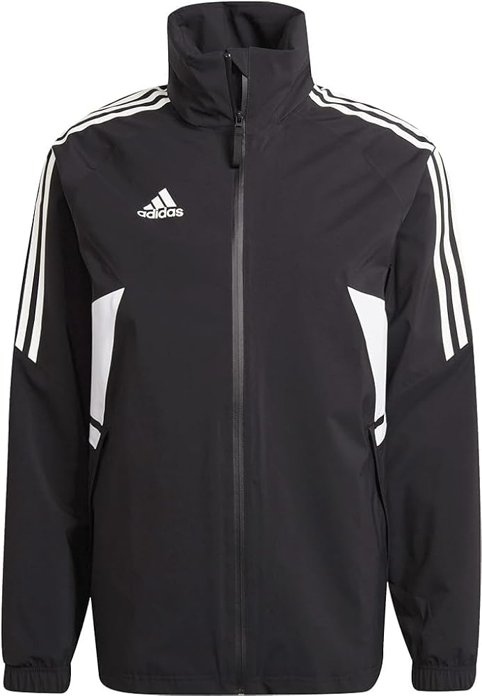 ADIDAS MEN'S CONDIVO 22 WATERPROOF RAIN JACKET, BLACK, LARGE