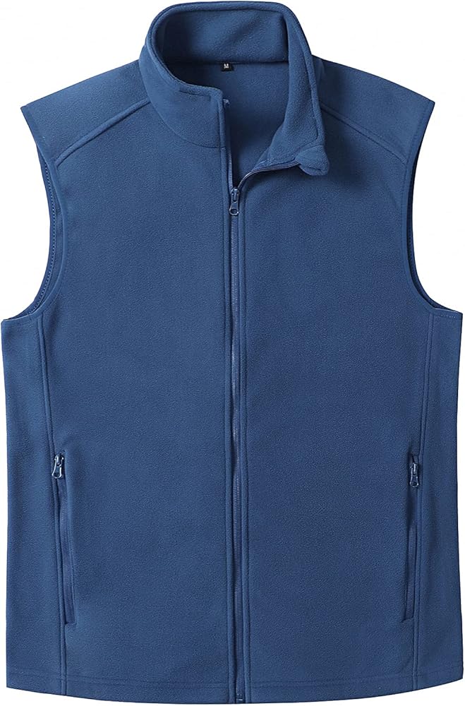 BenBoy Men's Fleece Vest Outdoor Sleevess Jackets Polar Soft Vest With Zip Pockets Warm Outerwear for Fall & Winter