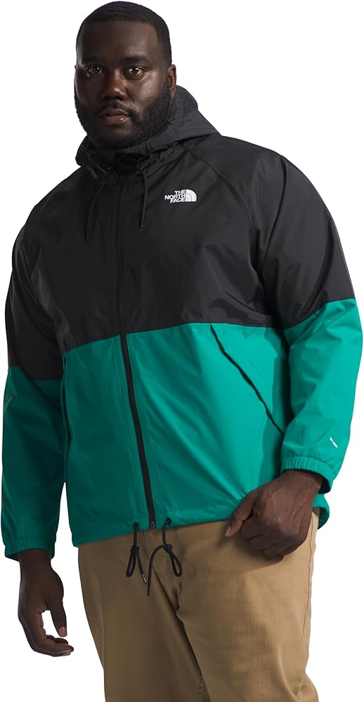 THE NORTH FACE Men's Antora Rain Hoodie (Big and Standard Size), TNF Black/Lichen Teal, 2X