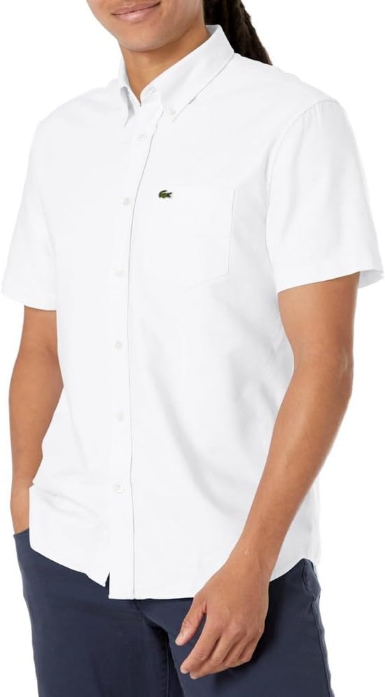 Lacoste Mens Regular Fit Short Sleeve Oxford Shirt