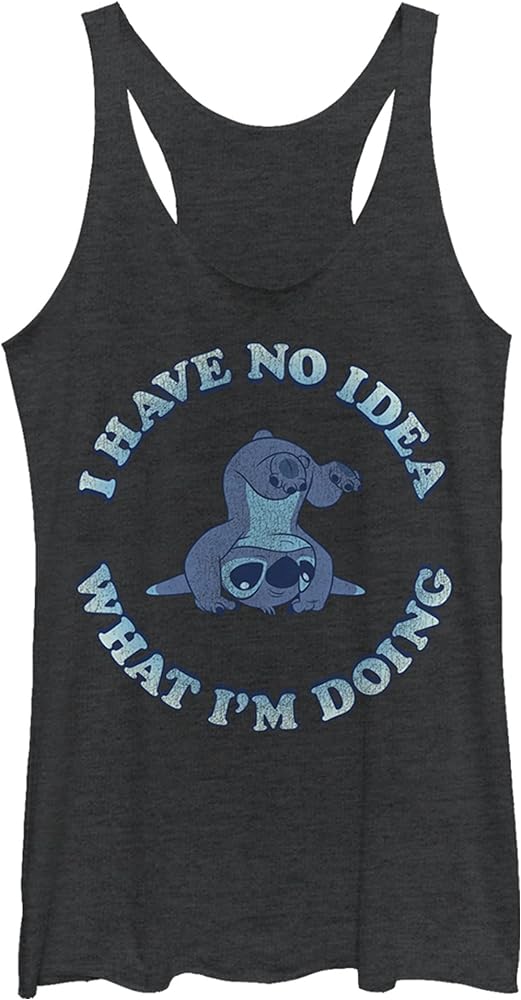 Disney Women's Lilo & Stitch No Idea Tri-Blend Racerback Layering Tank