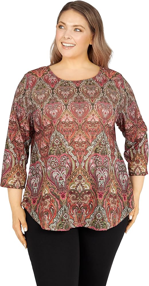 Ruby Rd. womens Womens Plus-size Tapestry Sublimation Top