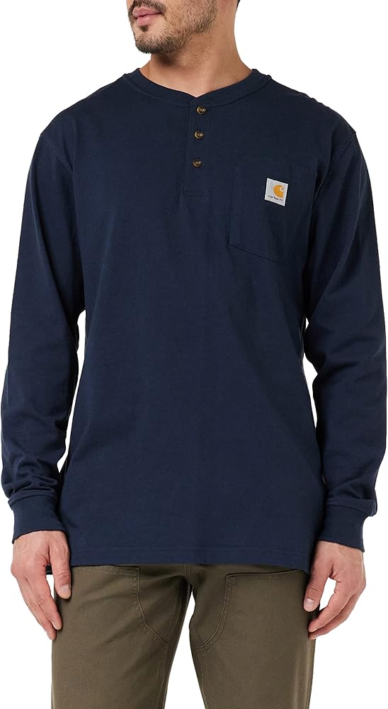 Carhartt Men's Loose Fit Heavyweight Long-Sleeve Pocket Henley T-Shirt