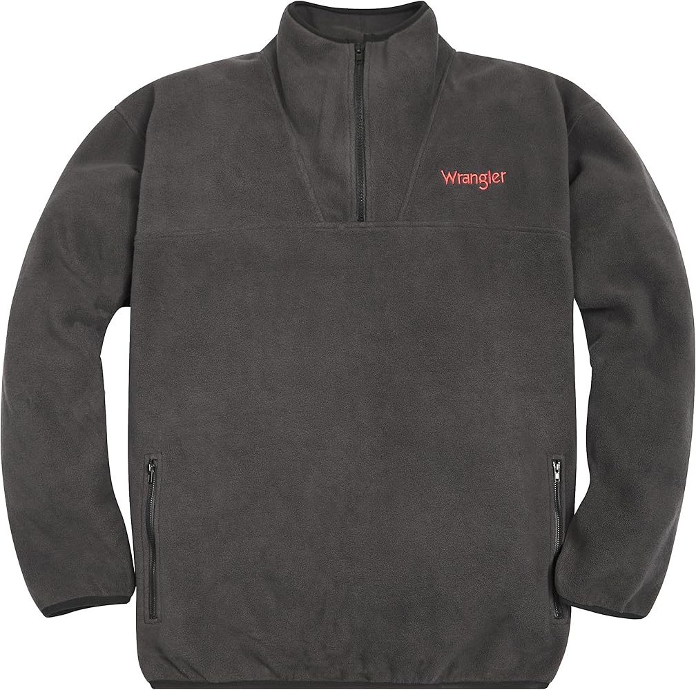 Wrangler Mens Big And Tall Polar Fleece Quarter Zip Pullover With Pockets