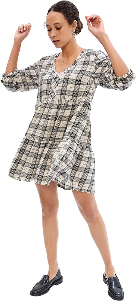 GAP Women's Long Sleeve Plaid Shirt Dress