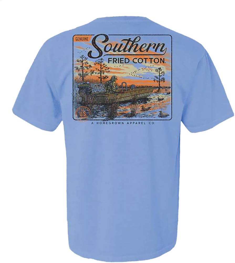 Perfect Morning Duck Hunt Waterside Adventure Short Sleeve Comfort Colors Washed Denim Graphic T-Shirt