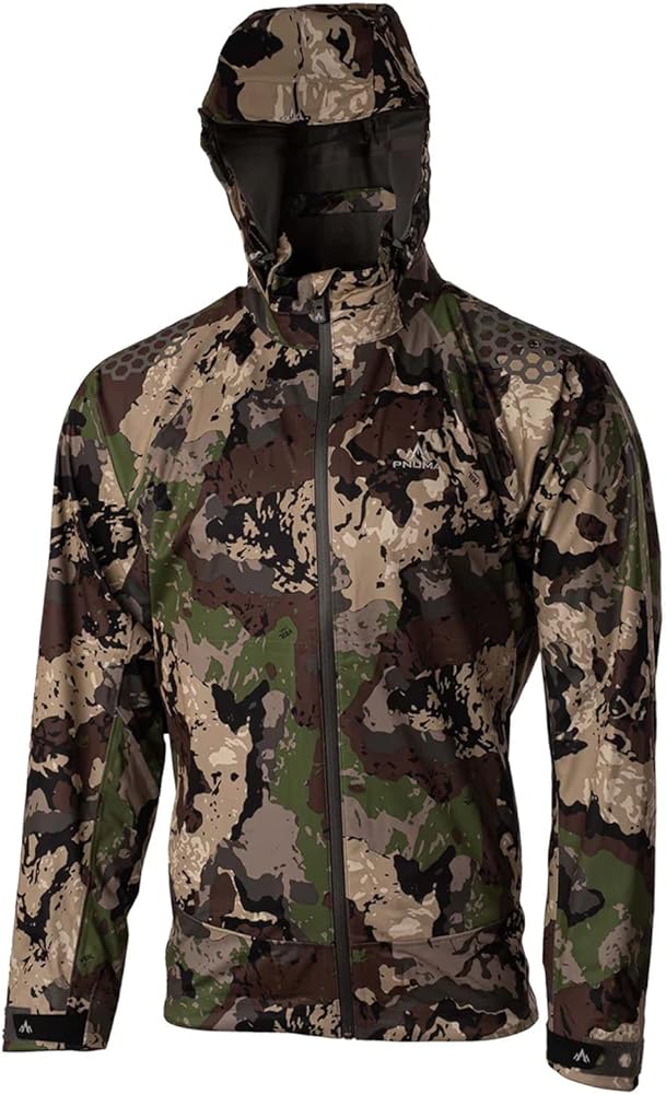 Pnuma Men's 3-Layer Element Proof Waterproof Breathable Lightweight Packable Ultra-Quiet Hunting Rain Jacket