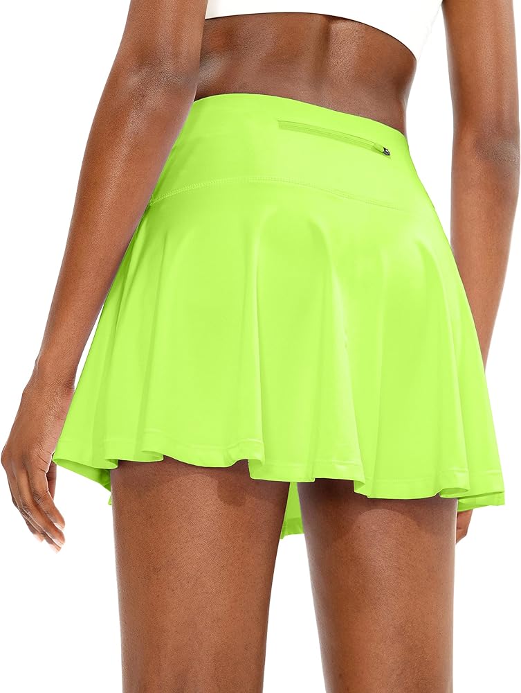 SANTINY Pleated Tennis Skirt for Women with 4 Pockets Women's High Waisted Athletic Golf Skorts Skirts for Running Casual