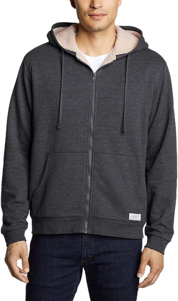 Eddie Bauer Men's Everyday Fleece Full-Zip Faux Shearling-Lined Hoodie