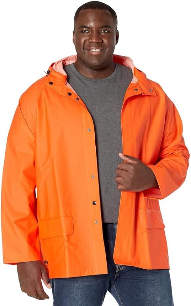 Helly-Hansen Workwear Mandal Adjustable Waterproof Jackets for Men - Heavy Duty Comfortable PVC-Coated Protective Rain Coat