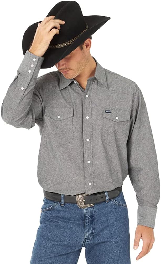 Wrangler Mens Western Long Sleeve Work Shirt