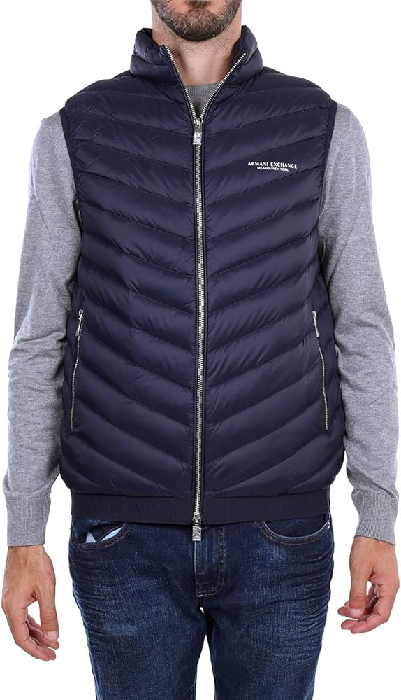 A | X ARMANI EXCHANGE mens Real Down Quilted Packable VestVest