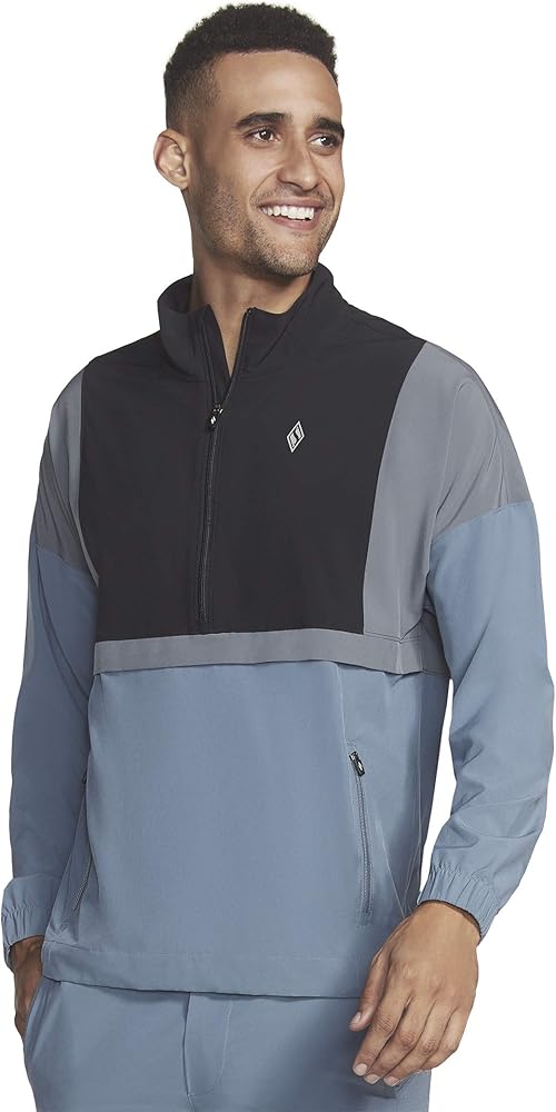 Skechers Mens Go Walk Skechweave Action Packable Anorak One quarter Zip Jacket