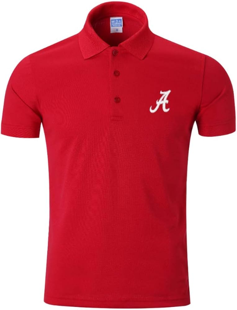 Collegiate Short-Sleeve Polo Shirt with Embroidered Logo in Official School Colors