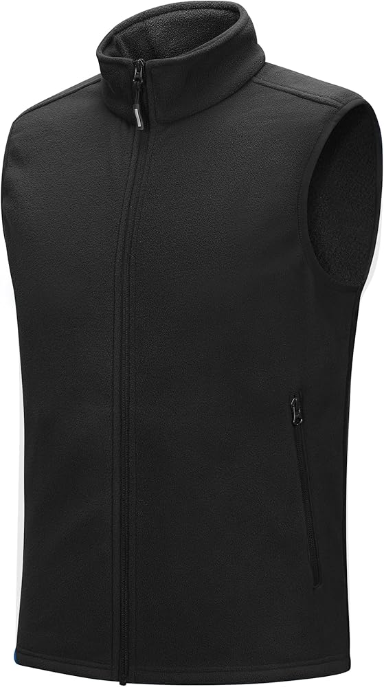 Outdoor Ventures Men's Full-Zip Polar Fleece Vest Outerwear Lightweight Warm Casual Sleeveless Jacket for Fall & Winter