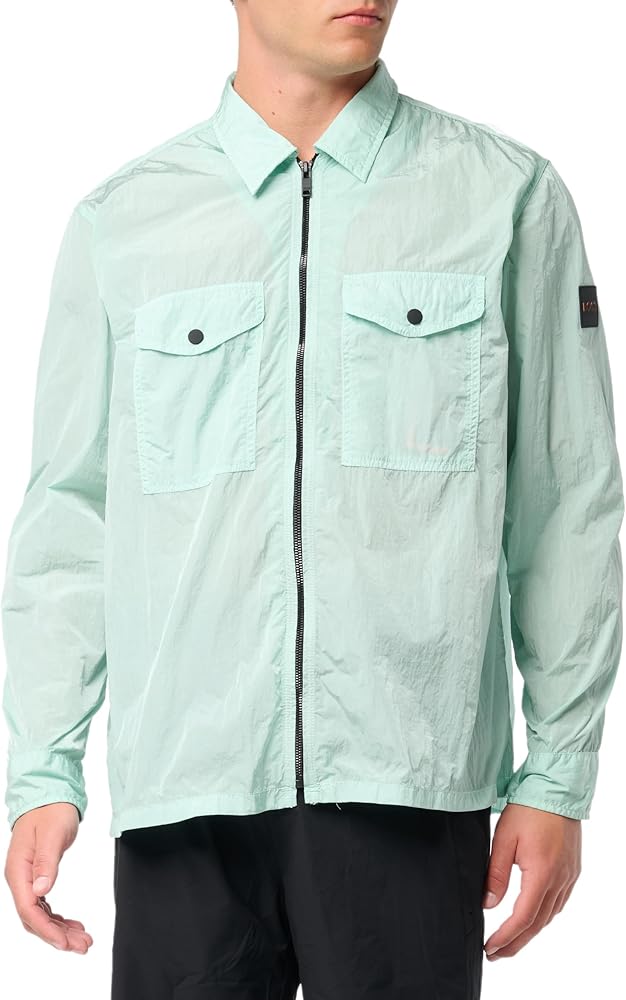 BOSS Men's Zip Up Button Pocket Overshirt