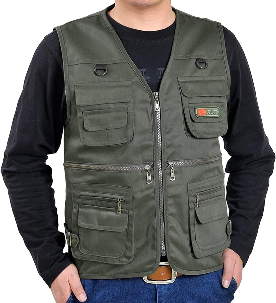 Fishing Travel Safari Vest Travel Photo Cargo Vest Jacket Multi Pockets Utility Travel Photo Cargo Vest with Multi