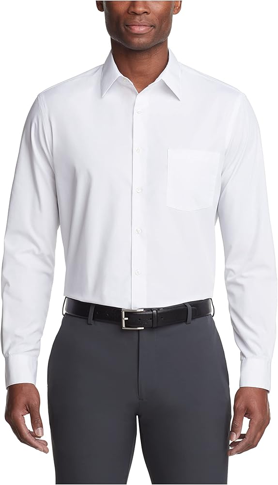 Van Heusen Men's Dress Shirt Regular Fit Poplin Solid