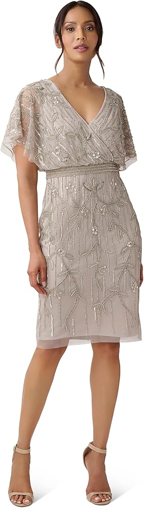 Adrianna Papell Women's Beaded Short Dress