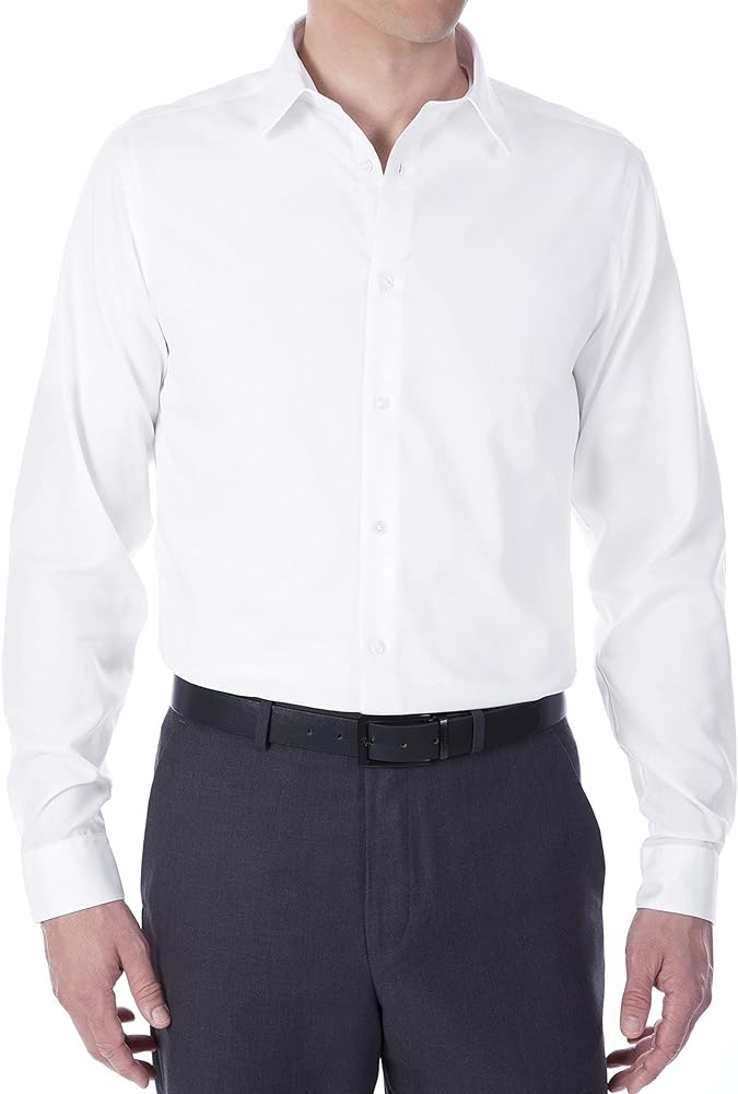 Calvin Klein Men's Dress Shirt Slim Fit Non-iron Herringbone