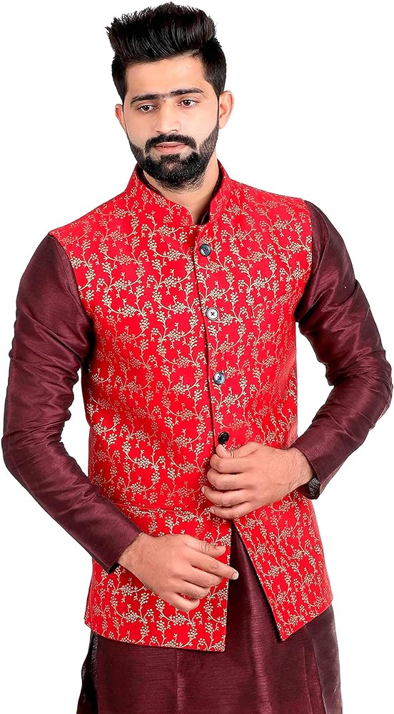 Men's Banarasi Printed Nehru Jacket