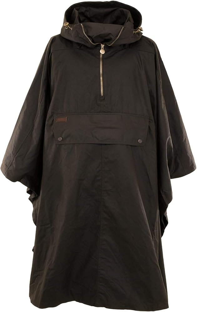 Outback Trading Men 2101 Waterproof Breathable Packable Cotton Oilskin Poncho, One Size