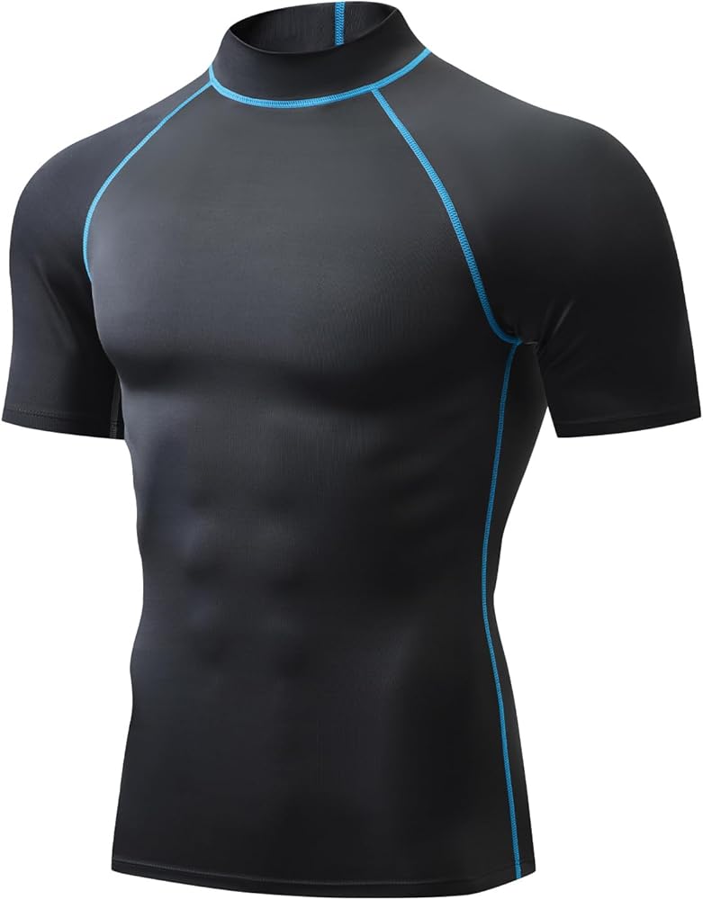 Rash Guard Shirts for Men UV Sun Protection UPF 50 Fitted Rashguard Swim Shirts Quick Dry Swimming Fishing Running