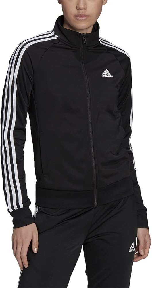 adidas Women's Plus Size Essentials Warm-up Slim 3-Stripes Track Top