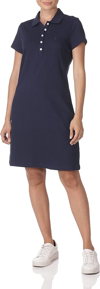 Nautica Women's Easy Classic Short Sleeve Stretch Cotton Polo Dress