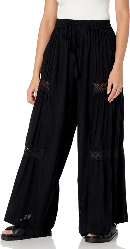 Angie Women's Wide Leg with Lace Pants