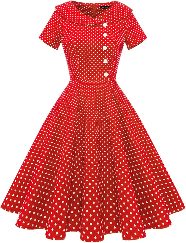 Wedtrend Women's 1950s Vintage Audrey Hepburn Style Cocktail Swing Dresses