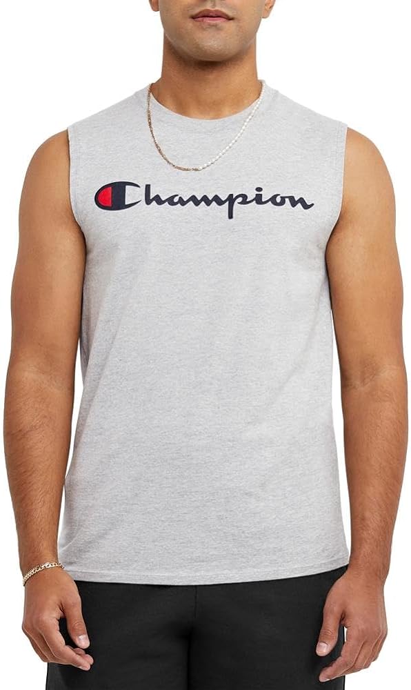 Champion Men'S Muscle T-Shirt, Sleeveless, Muscle Tank, Classic Muscle Tee Top For Men (Reg. Or Big & Tall)