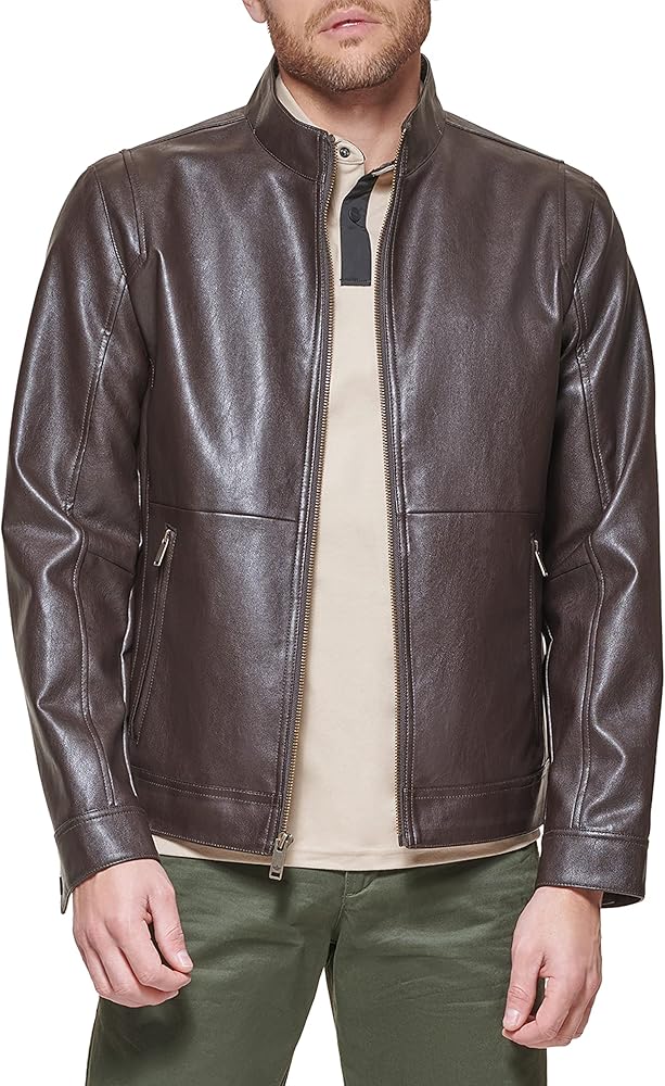 Dockers Men's The Dylan Faux Leather Racer Jacket