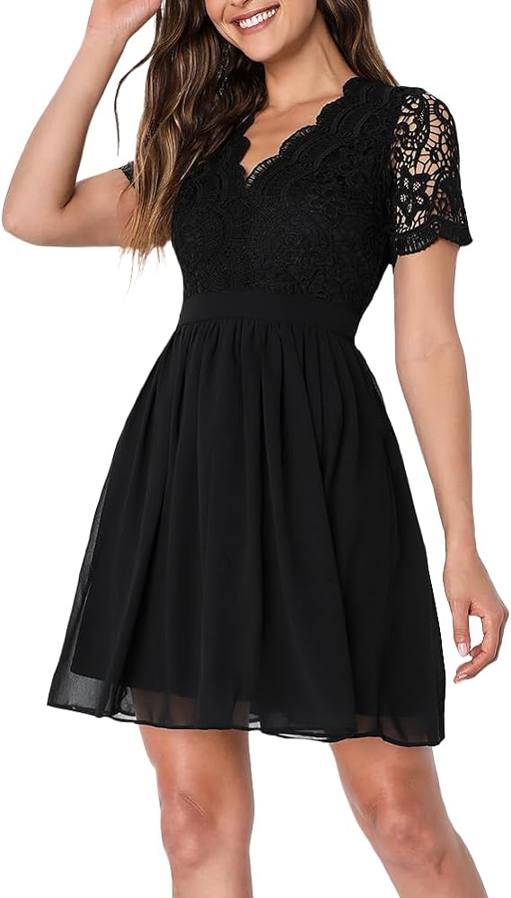 Lulus Women's Angel in Disguise Lace Skater Dress