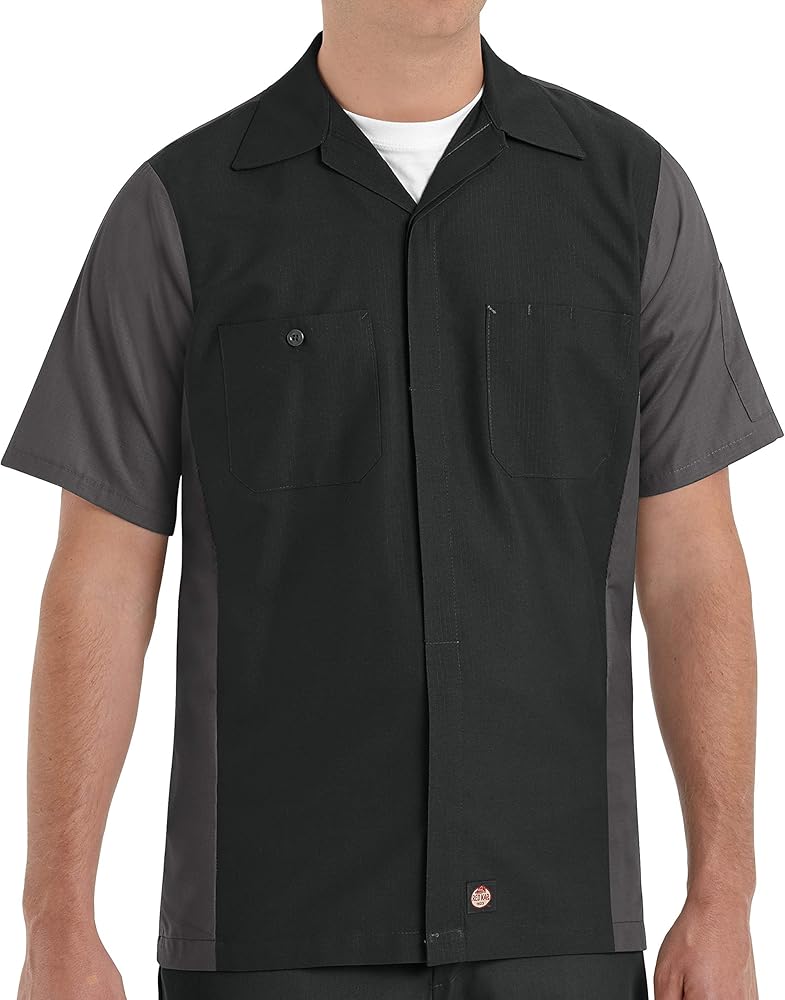 Red Kap Men's Ripstop Crew Shirt, Short Sleeve