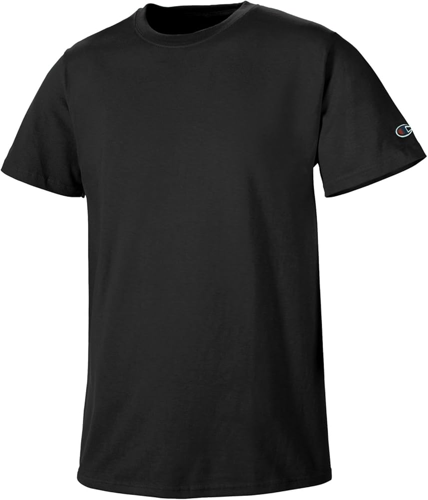 Champion Men's Basic Short Sleeve T-Shirt, Black, Large