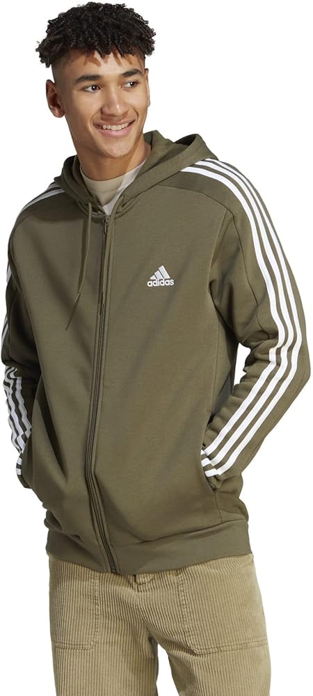 adidas Men's Essentials Fleece 3-Stripes Full-Zip