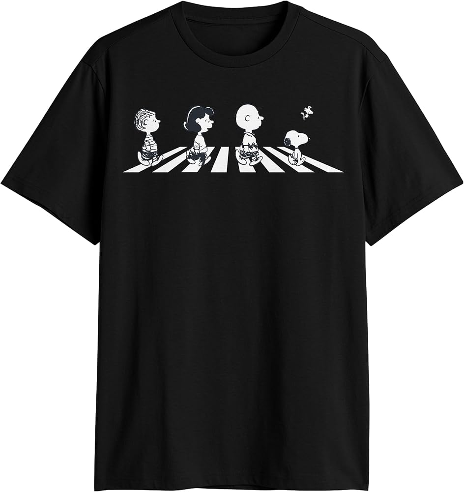 Peanuts Charlie Brown Snoopy Crossing Road T-Shirt