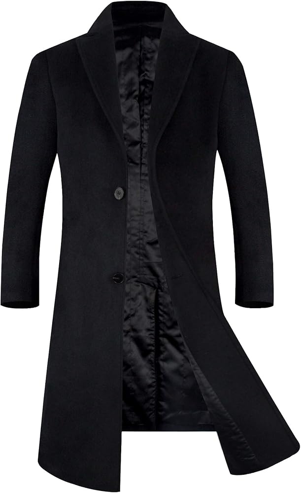 zeetoo Men's Wool Peacoat Winter Buttons Jacket Windproof Classic Pea Coat