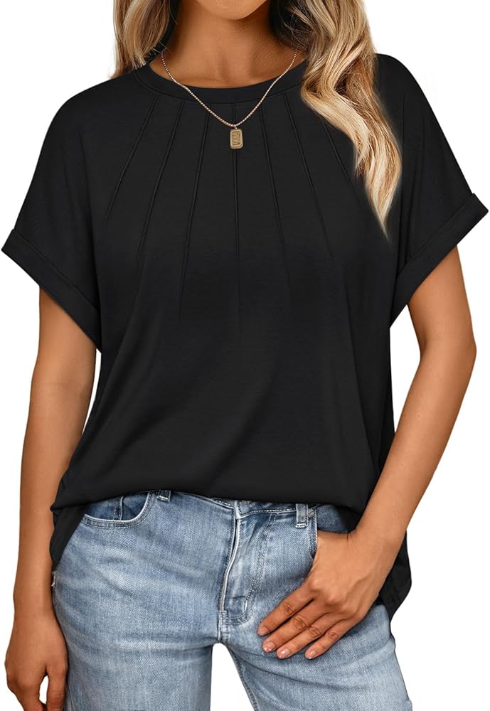 AUTOMET Women's Oversized Business Casual Tops Summer Tshirts