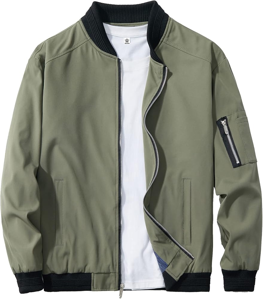 URBANFIND Men's Slim Fit Lightweight Sportswear Jacket Casual Bomber Jacket