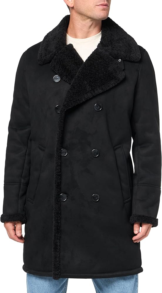 Cole Haan mens Warm Faux Shearling Coat