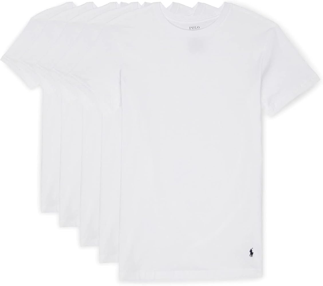 POLO RALPH LAUREN mens Classic Fit Undershirt W/Wicking Crews 5-pack