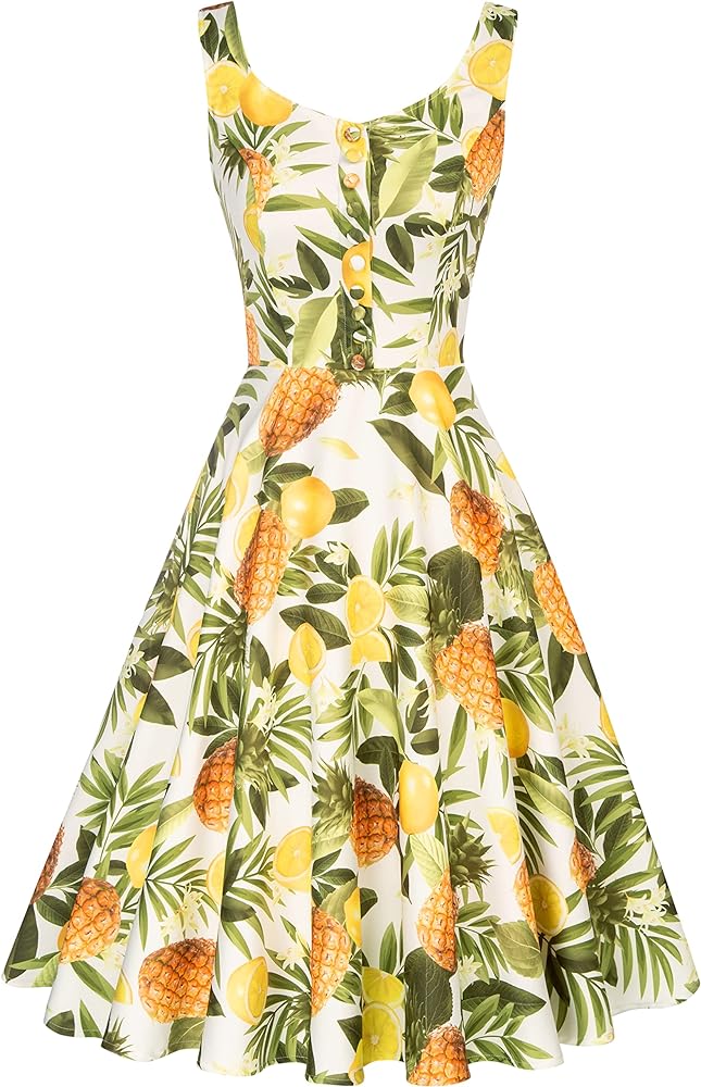 Belle Poque 1950s Vintage Dress for Women Sleeveless Homecoming Dresses Cocktail Party A-Line Summer Dress