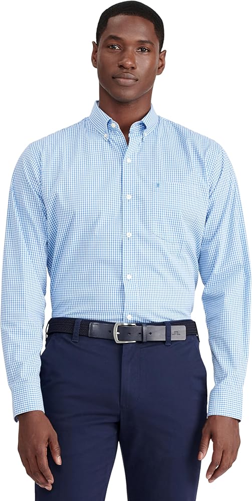 IZOD Men's Performance Comfort Long Sleeve Gingham Button Down Shirt