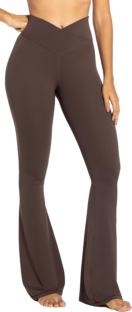 Sunzel Flare Leggings, Crossover Yoga Pants with Tummy Control, High-Waisted and Wide Leg