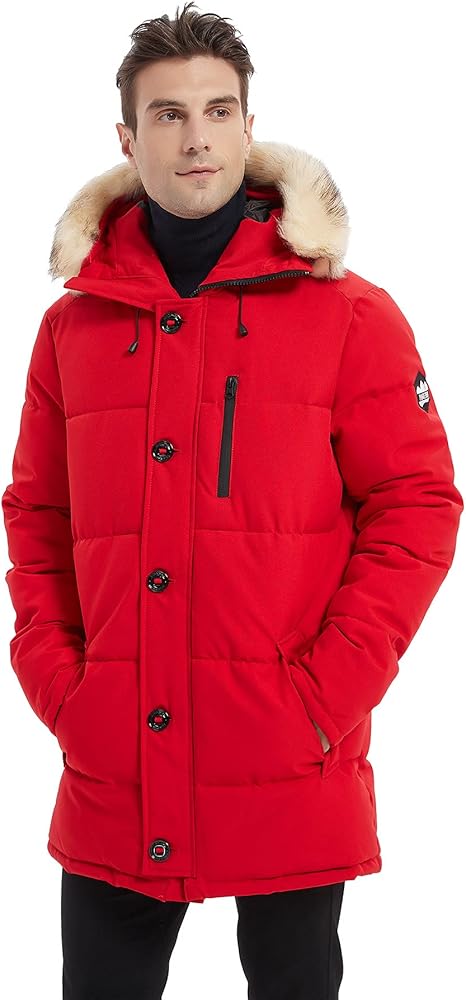 PUREMSX Puffer Jacket Men, Winter Warm Windproof Quilted Insulated Padded Parka Coats