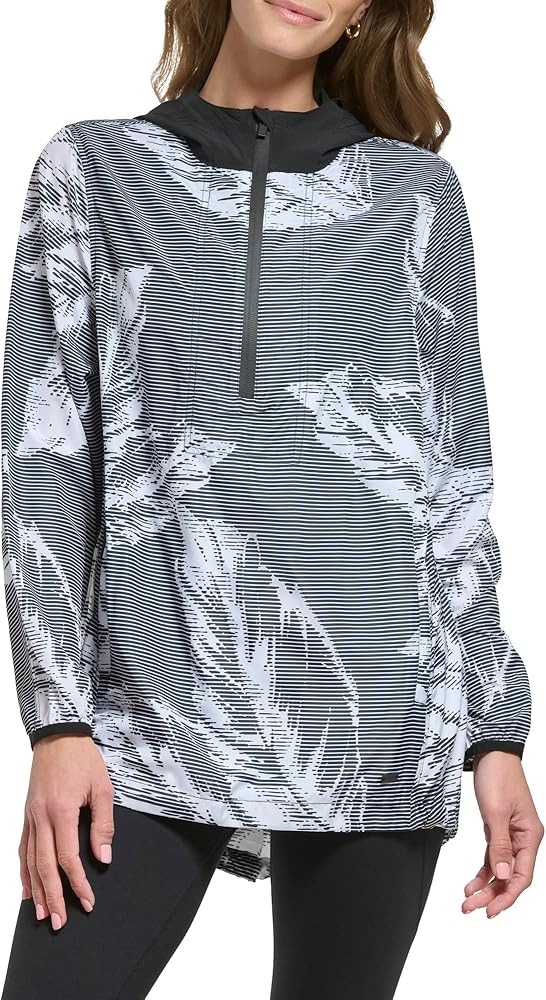 DKNY Women's Printed Half Zip Jacket